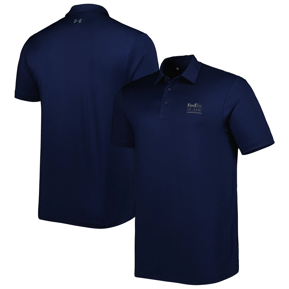 Polo vert Under Armour FedEx St. Jude Championship T2 pour homme bleu marine