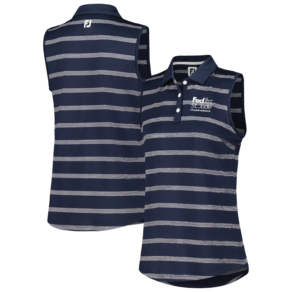 Polo sans manches FootJoy Navy FedEx St. Jude Championship ProDry pour femme