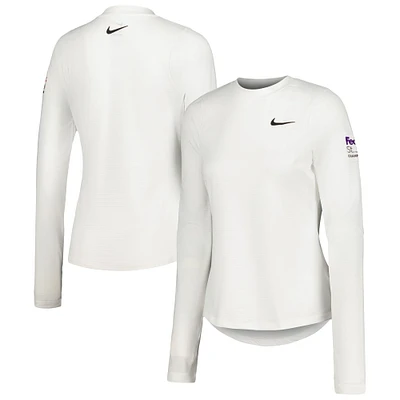 Haut à manches longues Nike FedEx St. Jude Championship UV Victory Print Performance pour femme - Blanc