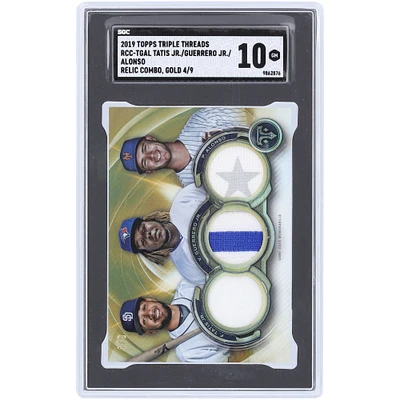 Fernando Tatis Jr., Vladimir Guerrero Jr. et Pete Alonso 2019 Topps Triple Threads Triple Game Used Relic Gold #RCC-TGAL #4/9 SGC Authentifié 10 Rookie Card