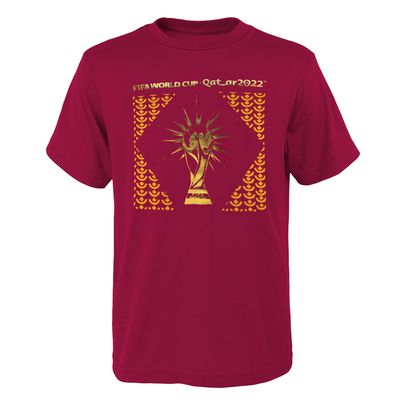 Men's Burgundy FIFA World Cup Qatar 2022 Trophy - T-Shirt