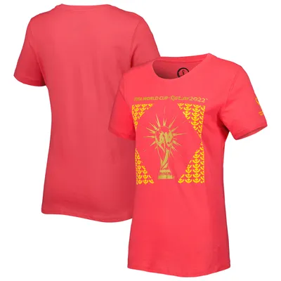 Women's Coral FIFA World Cup Qatar 2022 Trophy T-Shirt