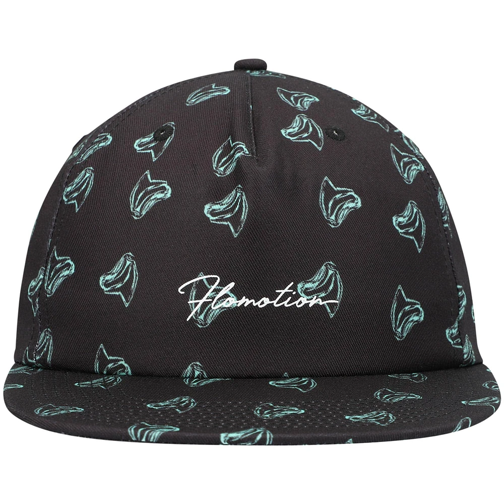 Casquette Snapback Flomotion noire à pleines dents pour hommes