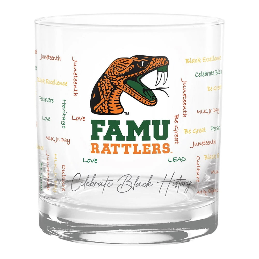 Florida A&M Rattlers 14oz. Black History Month Rocks Glass