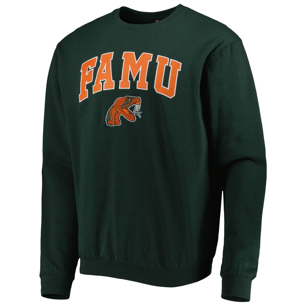 Men's Colosseum Green Florida A&M Rattlers Arch Over Logo Pullover Sweatshirt