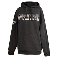 Sweat à capuche noir FISLL Florida A&M Rattlers Puff Print Sliced ​​pour hommes