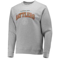 Men's Mitchell & Ness Heathered Gray Florida A&M Rattlers Classic Arch Pullover Sweatshirt