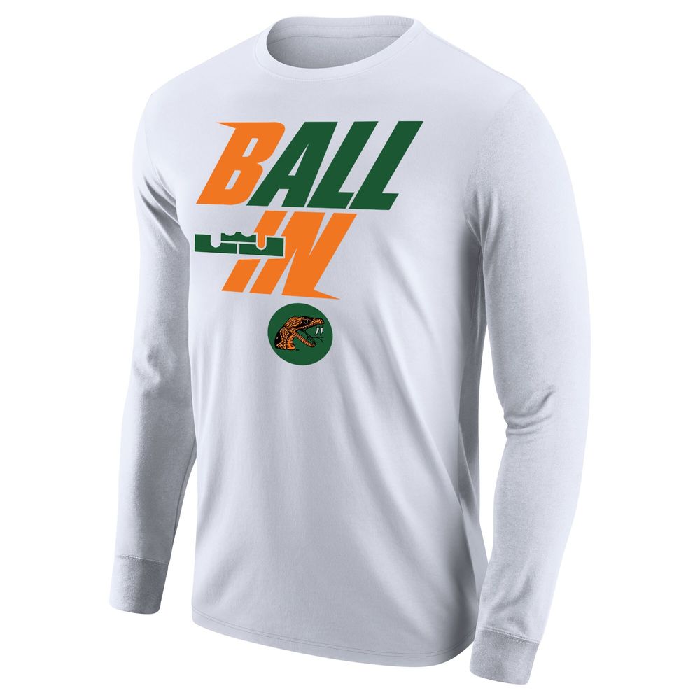 Men's Nike White Florida A&M Rattlers Legend Bench Long Sleeve T-Shirt