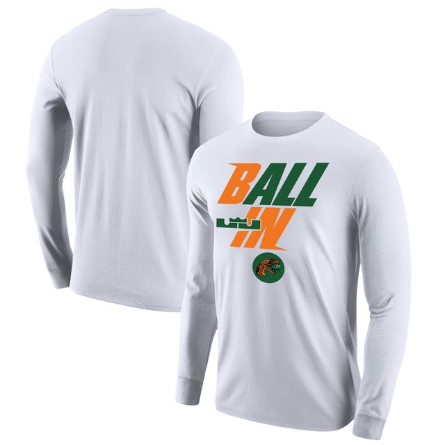 T-shirt à manches longues Nike Florida A&M Rattlers Legend Bench pour homme, blanc