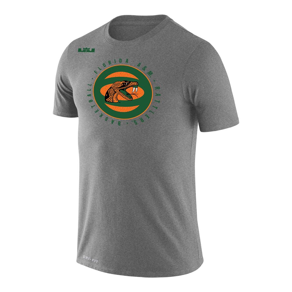 Men's Nike x LeBron James Gray Florida A&M Rattlers Collection Legend Performance T-Shirt