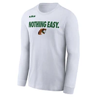 Men's Nike x LeBron James White Florida A&M Rattlers 2025 On-Court Bench Long Sleeve T-Shirt