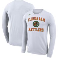 Men's Nike x LeBron James White Florida A&M Rattlers Collection Legend Performance Long Sleeve T-Shirt