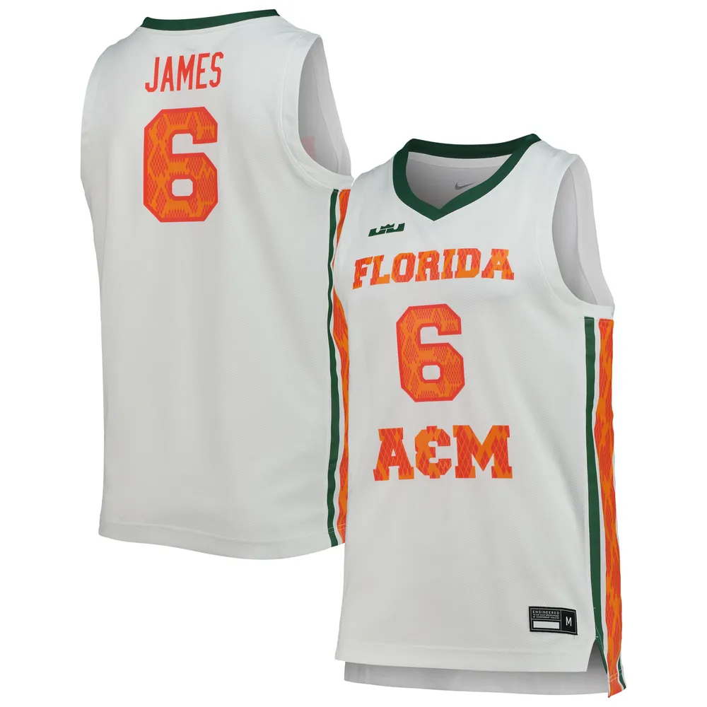 Maillot de basket-ball réplique Nike x LeBron James blanc Florida A&M Rattlers pour homme