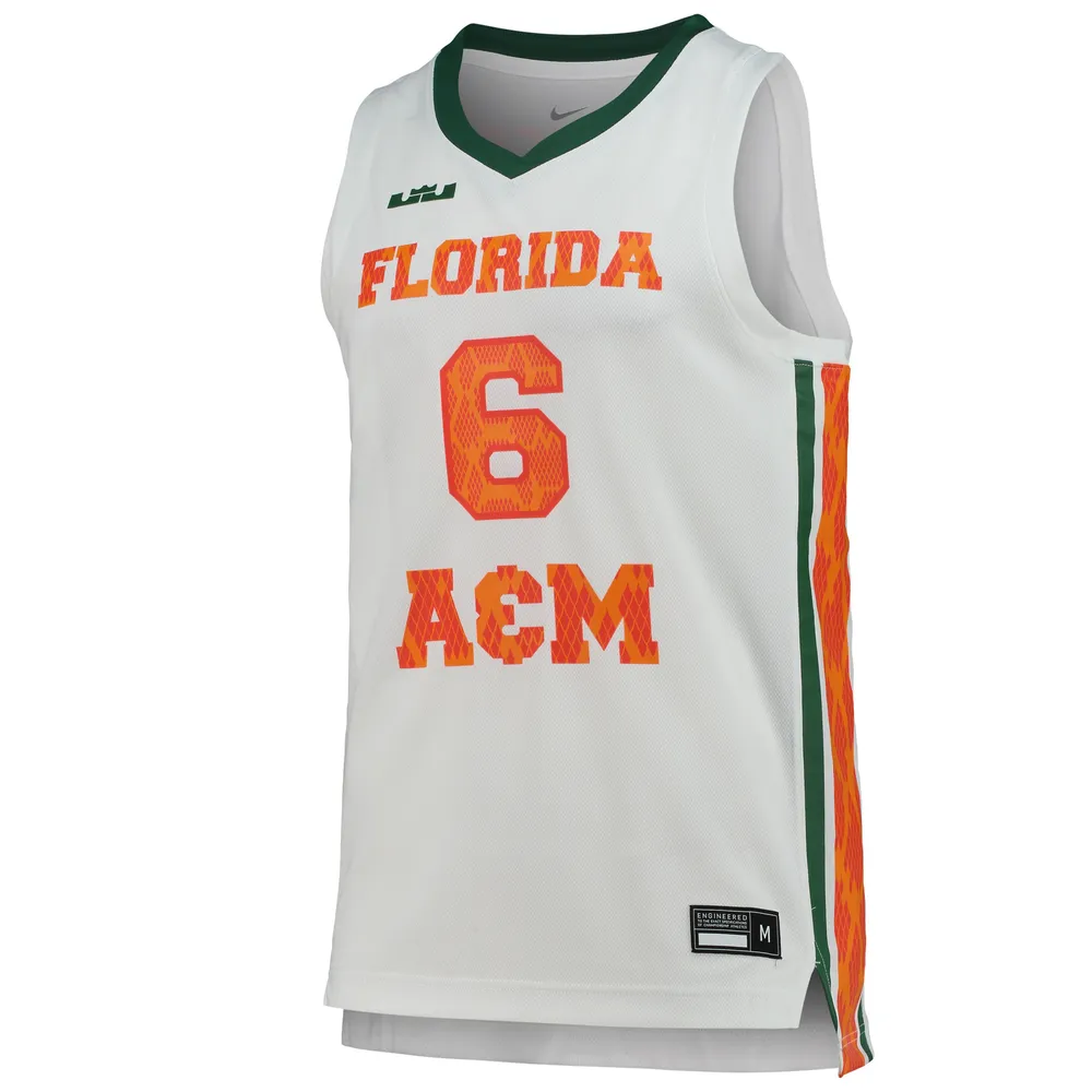 Maillot de basket-ball réplique Nike x LeBron James blanc Florida A&M Rattlers pour homme