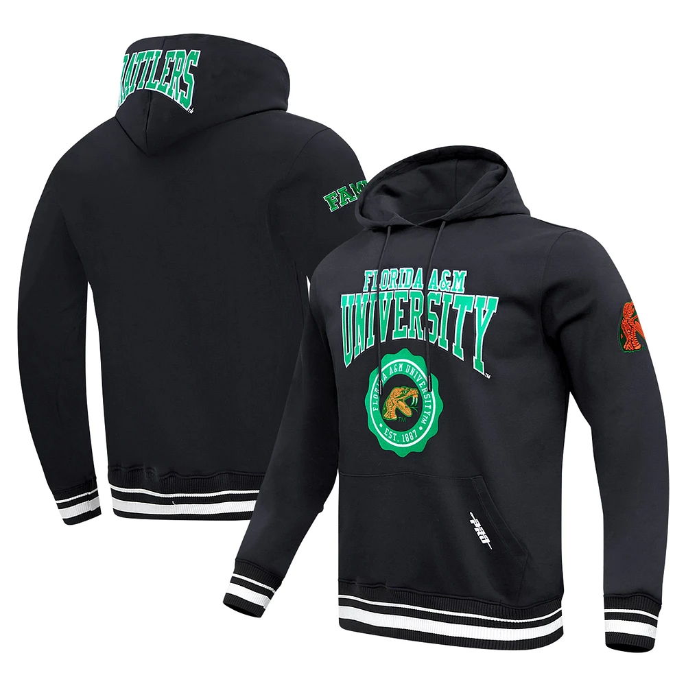 Sweat à capuche Pro Standard noir Florida A&M Rattlers Crest pour hommes