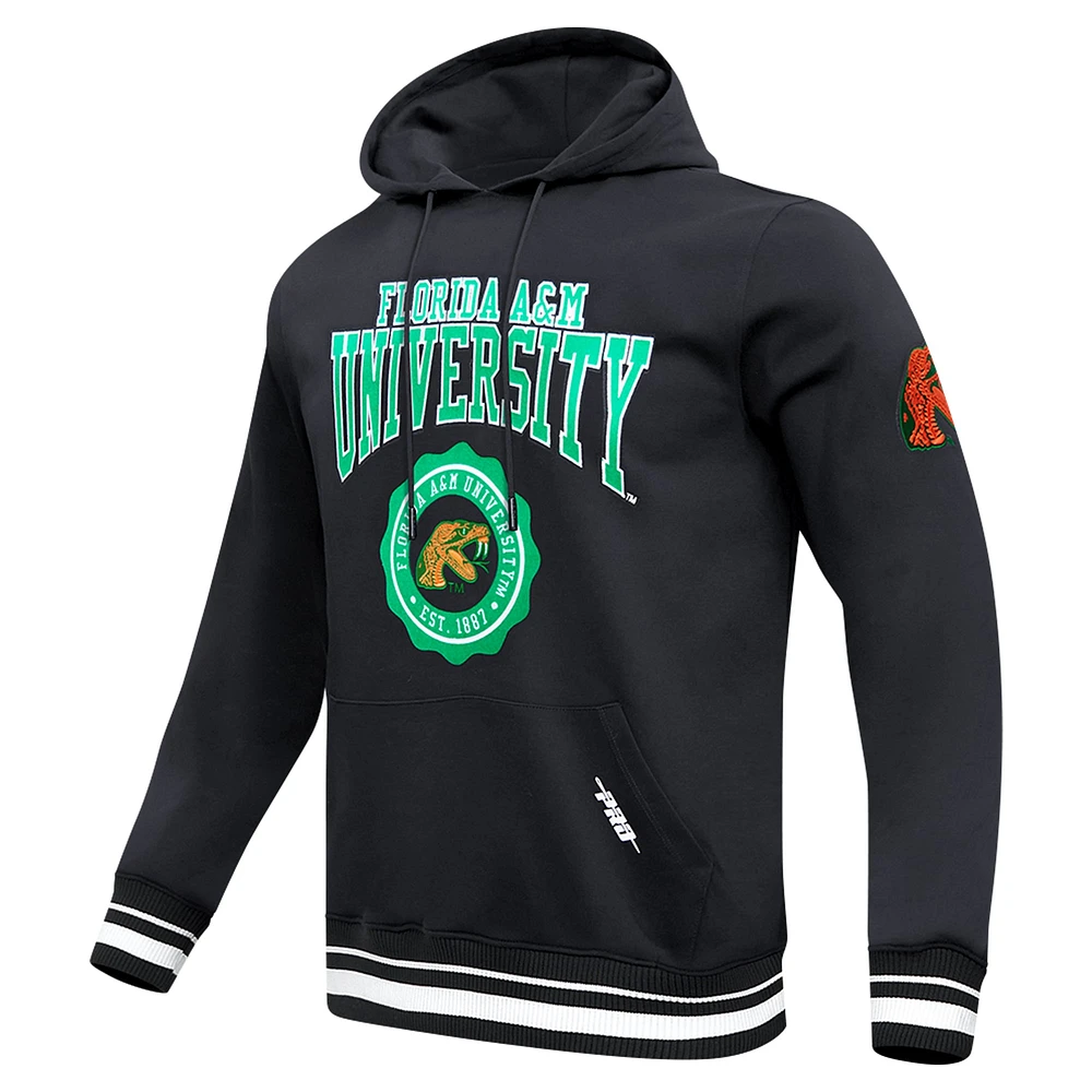 Men's Pro Standard Black Florida A&M Rattlers Crest Pullover Hoodie