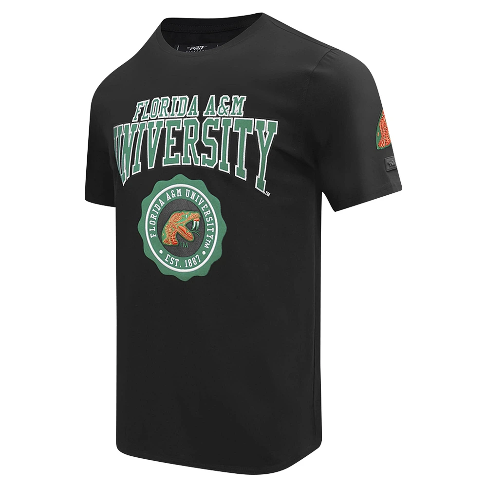 Men's Pro Standard Black Florida A&M Rattlers Crest T-Shirt