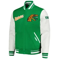 Men's Pro Standard Green Florida A&M Rattlers Script Wool Full-Zip Varsity Jacket