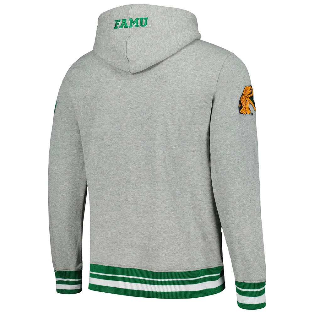 Men's Pro Standard Heather Gray Florida A&M Rattlers Script Tail Pullover Hoodie