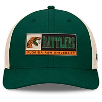 Casquette ajustable Bennett Trucker pour homme Top of the World verte/naturelle Florida A&M Rattlers