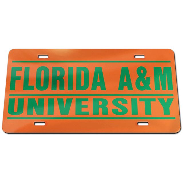 WinCraft Florida A&M Rattlers Orange Plaque d'immatriculation classique