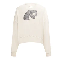 Women's Pro Standard Cream Florida A&M Rattlers French Terry Boxy Cropped Pullover Crewneck