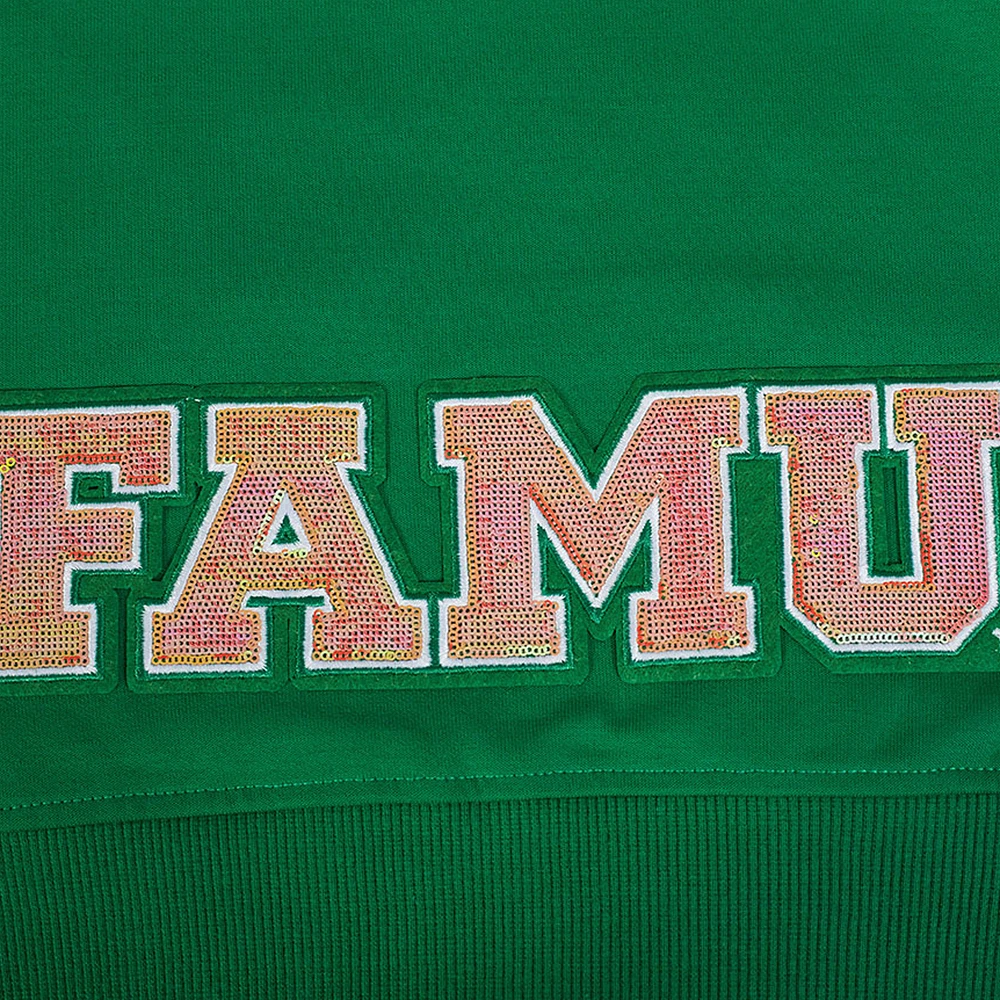 Veste à capuche entièrement zippée sequins Pro Standard pour femme, couleur verte, Florida A&M Rattlers Game Day