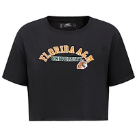 T-shirt court Pro Standard Florida A&M Rattlers Classic Three-Hit Boxy pour femme, noir