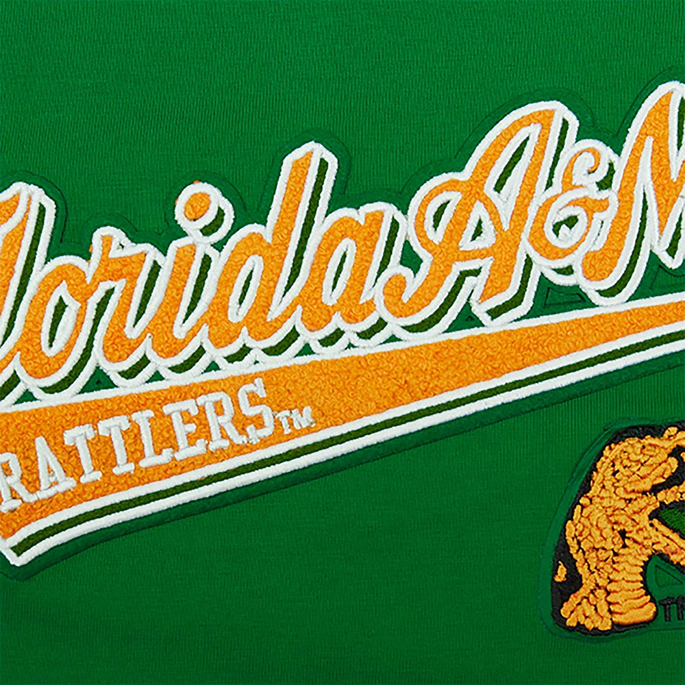 Women's Pro Standard Green Florida A&M Rattlers Script Tail Oversized Boyfriend T-Shirt