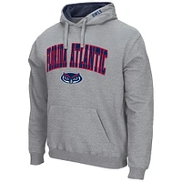 Men's Colosseum Heather Gray Florida Atlantic Owls Arch & Logo 3.0 Pullover Hoodie