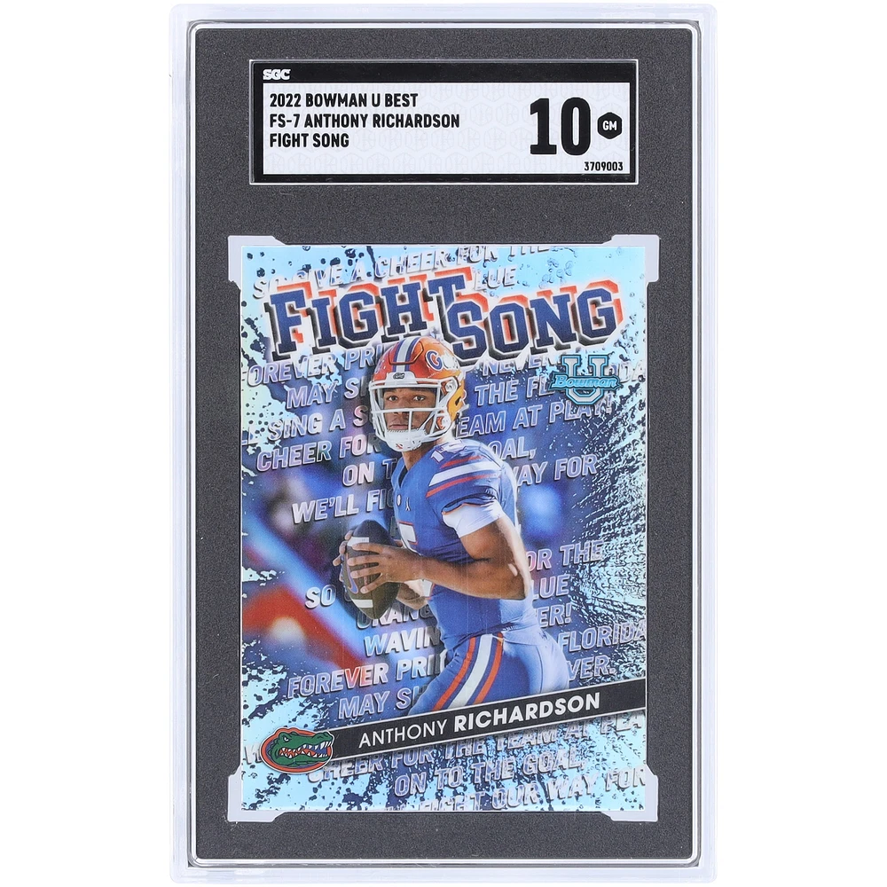Anthony Richardson Florida Gators 2022 Bowman Best U Fight Song #FS-7 SGC Authenticated 10 Card