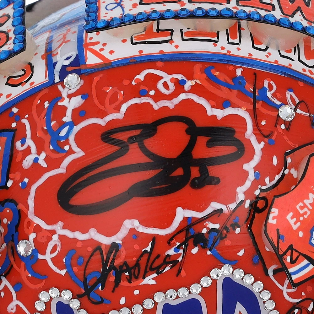 Emmitt Smith Florida Gators Autographed Riddell VSR4 Mini Helmet - Art by Charles Fazzino - GL68085455