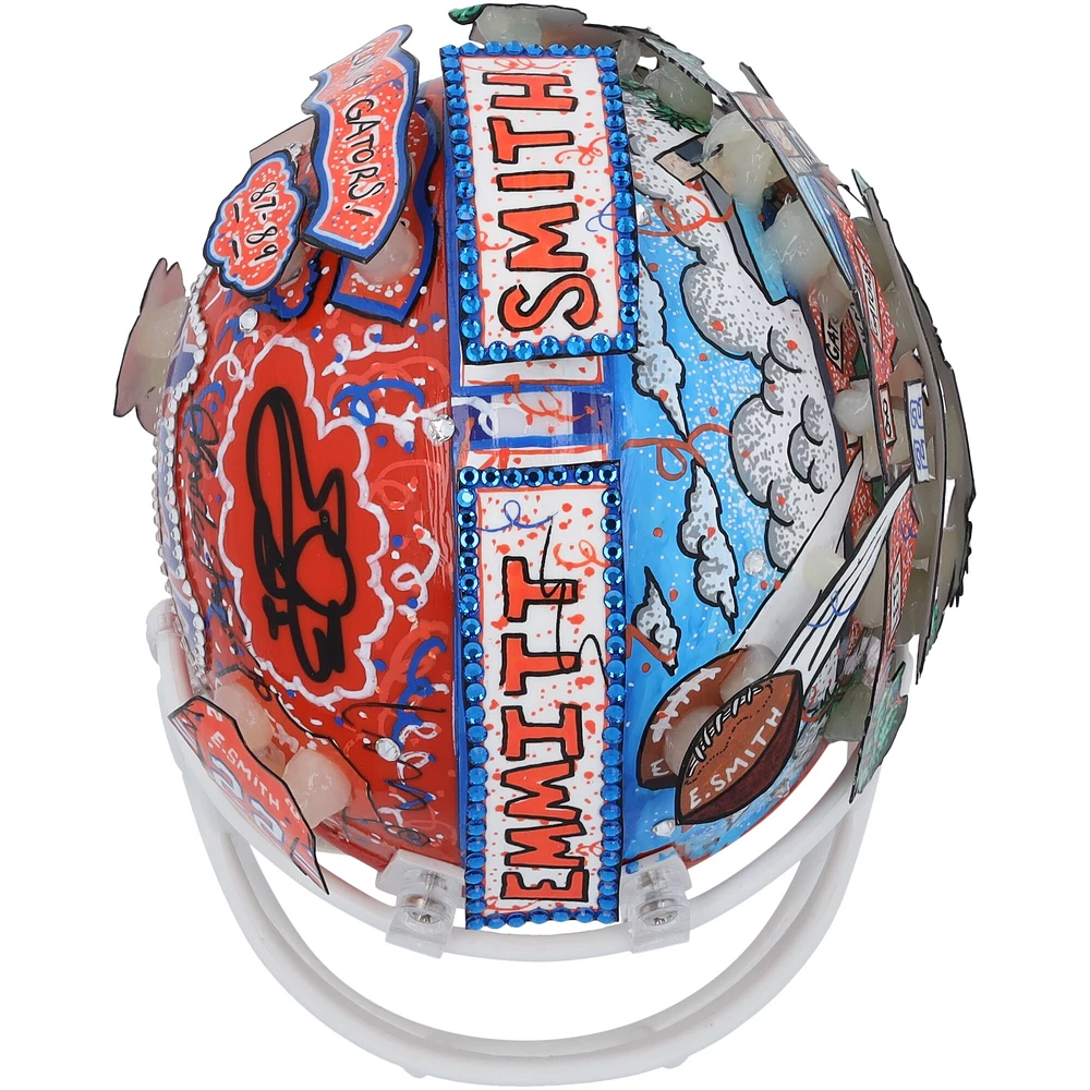Emmitt Smith Florida Gators Autographed Riddell VSR4 Mini Helmet - Art by Charles Fazzino - GL68085455