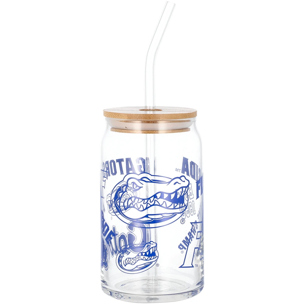 Florida Gators 16oz. Can Glass with Straw