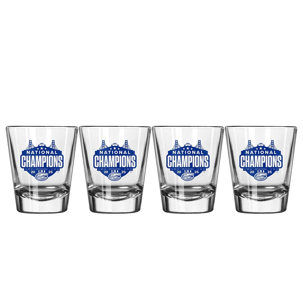 Florida Gators 2025 NCAA Men's Basketball National Champions Four-Pack 2oz. Shot Glass Set
