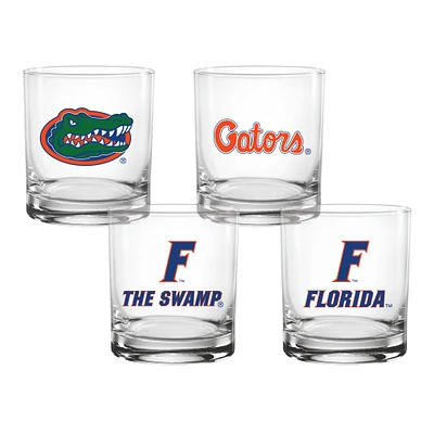 Lot de 4 verres à whisky de collection Florida Gators de 14 oz