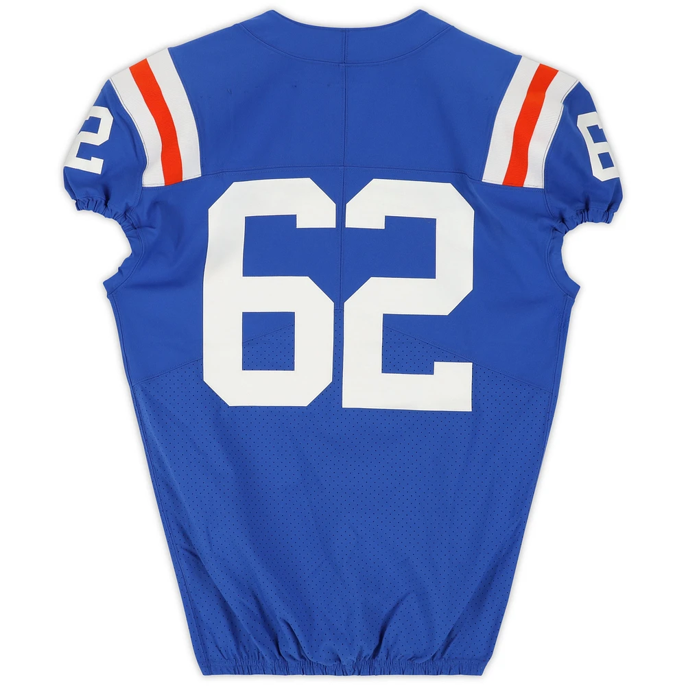 Florida Gators Team-Issued #62 Blue Throwback Jersey from the 2020-21 NCAA Football Seasons
