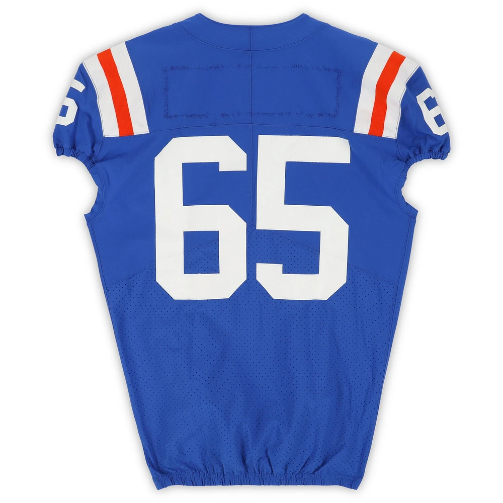 Maillot rétro bleu n°65 des Florida Gators émis par l'équipe des saisons de football NCAA 2020-21