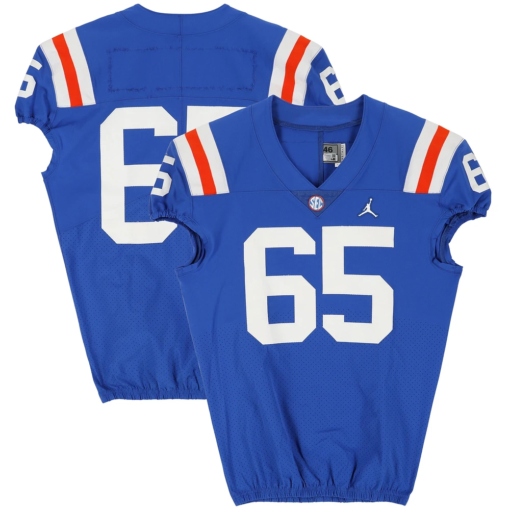 Maillot rétro bleu n°65 des Florida Gators émis par l'équipe des saisons de football NCAA 2020-21