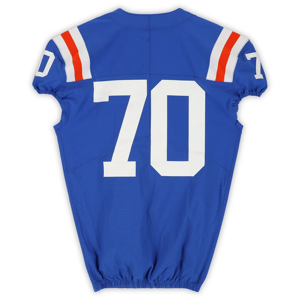 Florida Gators Team-Issued #70 Blue Throwback Jersey from the 2020-21 NCAA Football Seasons