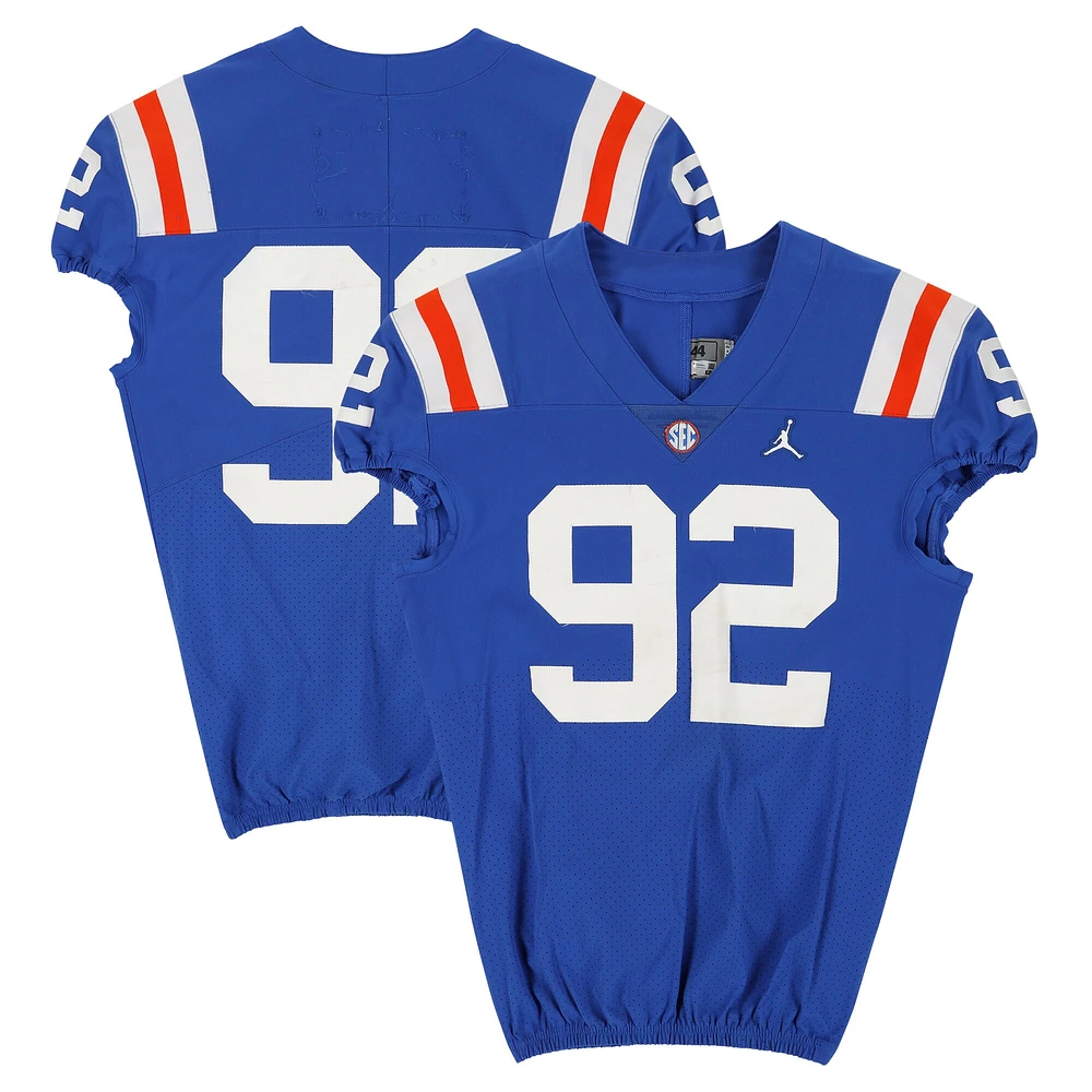 Maillot rétro bleu n°92 des Florida Gators émis par l'équipe des saisons de football NCAA 2020-21