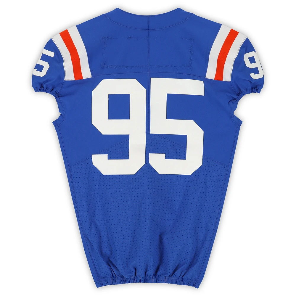 Florida Gators Team-Issued #95 Royal Throwback Jersey from the 2020-21 NCAA Football Seasons