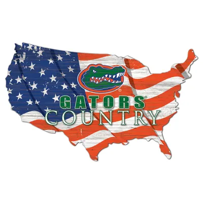 Florida Gators USA Flag Cutout Sign