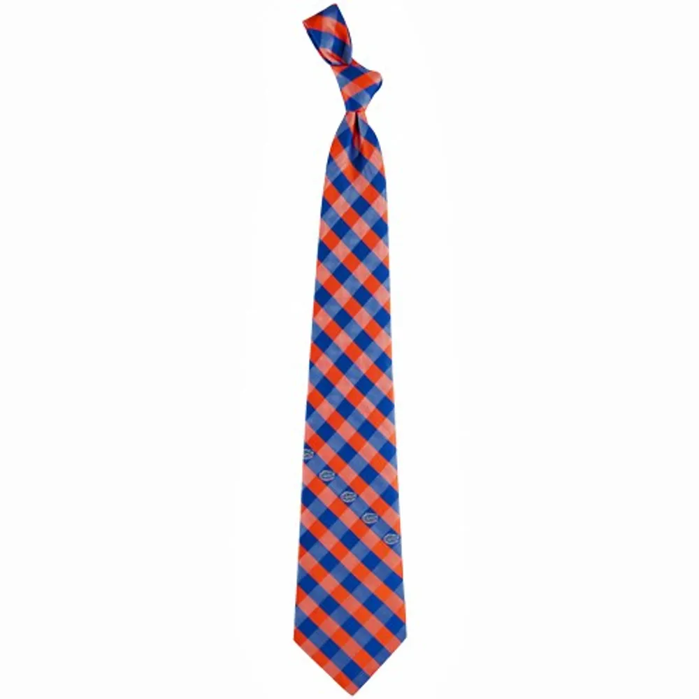 Florida Gators Woven Checkered Tie - Royal Blue/Orange
