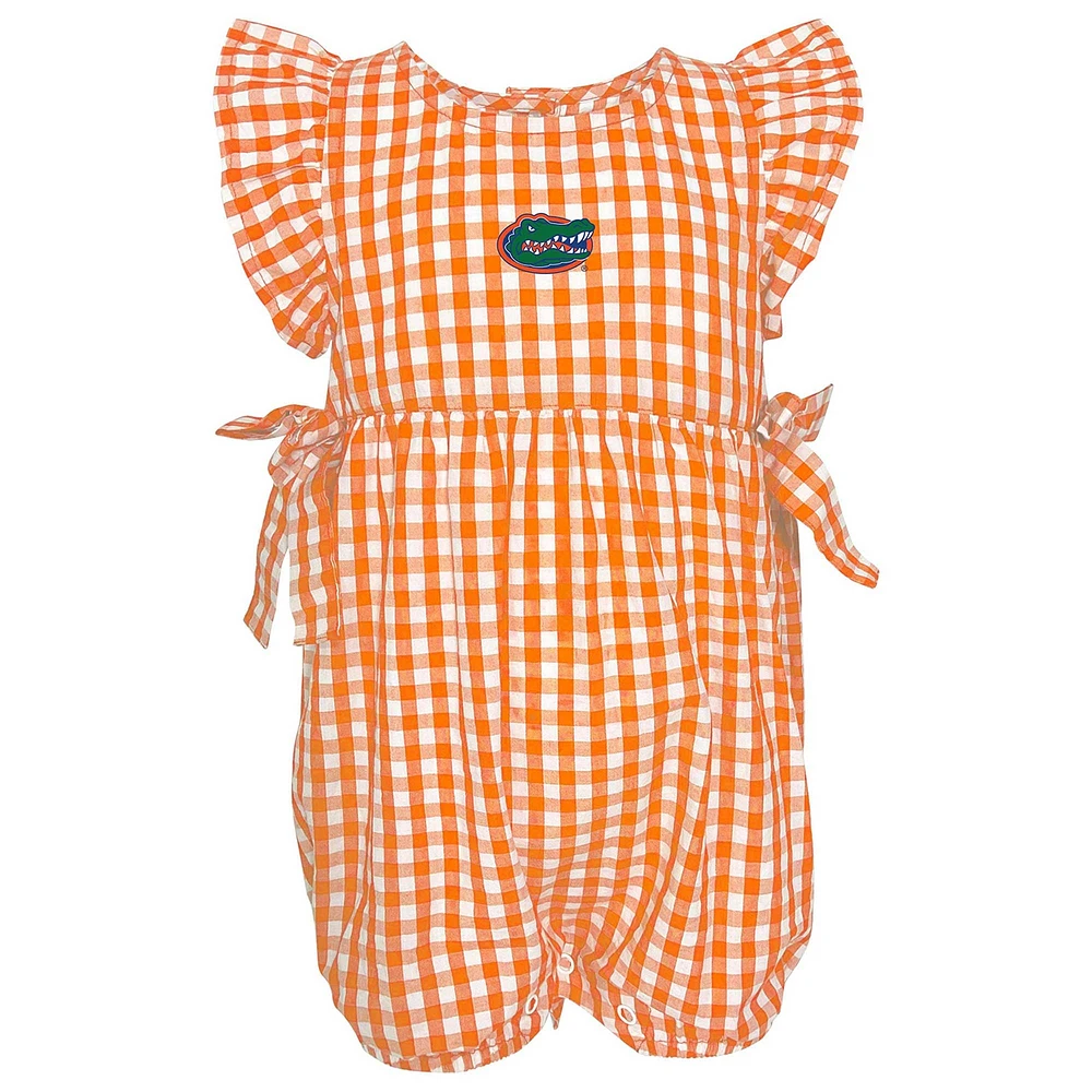 Grenouillère à carreaux Constance Orange Florida Gators pour bébé fille