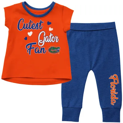 Florida Gators Colosseum Girls Newborn & Infant Bikini Bottom T-Shirt Heart Leggings Set - Orange/Royal