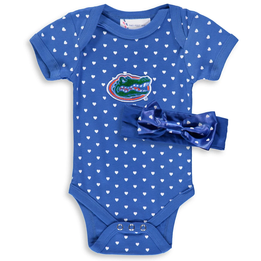 Ensemble body et bandeau Royal Florida Gators Hearts pour nouveau-nés nourrissons