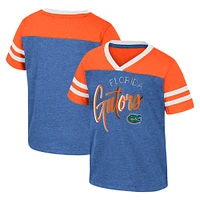 T-shirt d'été à col en V Colosseum Royal Florida Gators pour filles