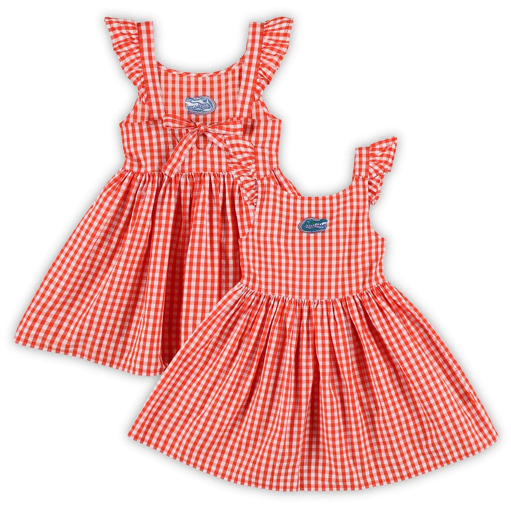 Robe à carreaux Constance des Gators de Floride orange pour petites filles