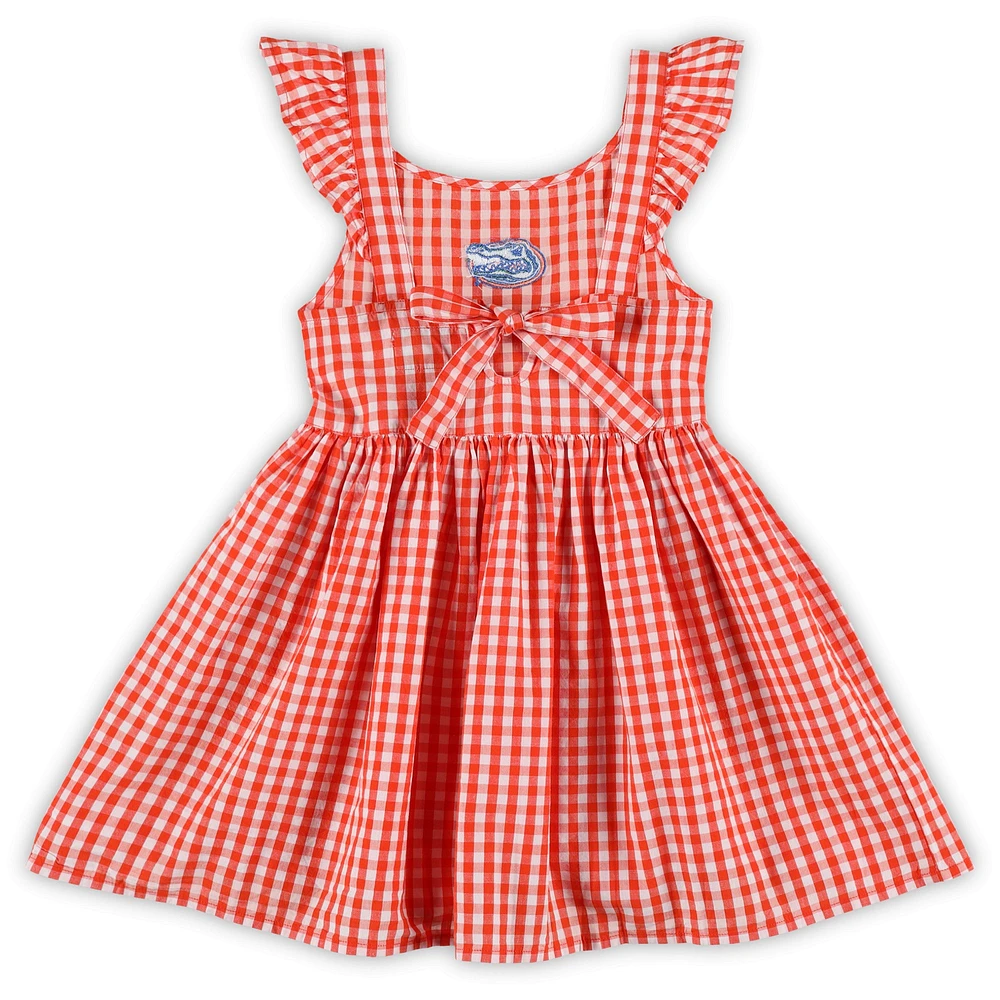 Girls Toddler Garb  Orange Florida Gators Constance Gingham Dress